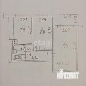 2-к квартира, вторичка, 44м2, 4/9 этаж
